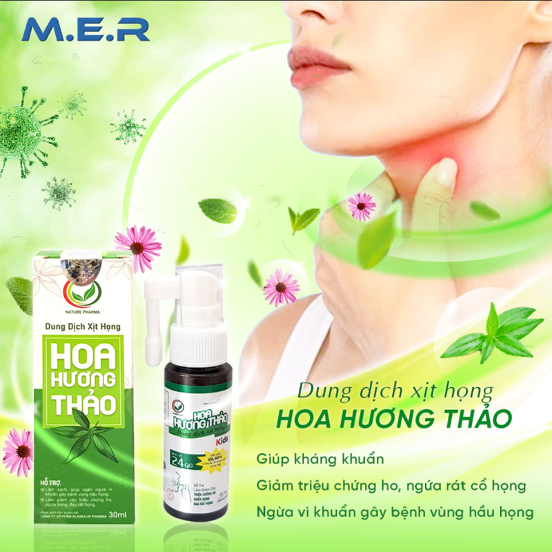 Dung dịch xịt họng Hoa Hương Thảo | CÔNG TY TNHH M.E.R