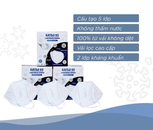 Khẩu trang y tế N95 Katoji - Hộp 20 cái | CÔNG TY TNHH M.E.R